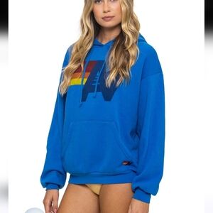 Aviator Nation Logo Relaxed Hoodie Sweatshirt Medium